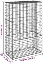 vidaXL Gabion Basket with Cover 39.4"x19.7"x59.1" Galvanized Iron - Image 3