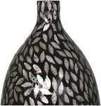 Deco 79 Mother of Pearl Shell Handmade Decorative Vase Mosaic Floral Inspired Centerpiece Vase, Flower Vase for Home Decoration 11" x 11" x 22", Black - Image 2