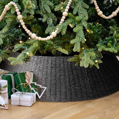 Hommtina Christmas Tree Collar- 42",Christmas Tree Base Christmas Basket Collar for Home, Living Room,for Covering Tree Stand (Black4, 42 in) - Image 4