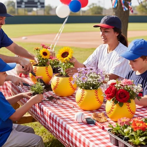 LemonRoad 4 Pcs Softball Centerpieces for Table, 7.09 x 7.09 x 5.71 Inches - Image 4