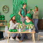 Remerry 6 Set 5 Inch St. Patrick's Day Clover Vase Table Centerpiece Shamrock Round Flower Box with Paper Removable Foam Green Clover Leaves Vase for Irish Wedding Holder Kitchen Home Party Decoration - Image 3