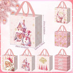 Wesnoy 48 Pcs Large Christmas Pink Gift Bag Bulk with Handle Candy Bag - Image 2