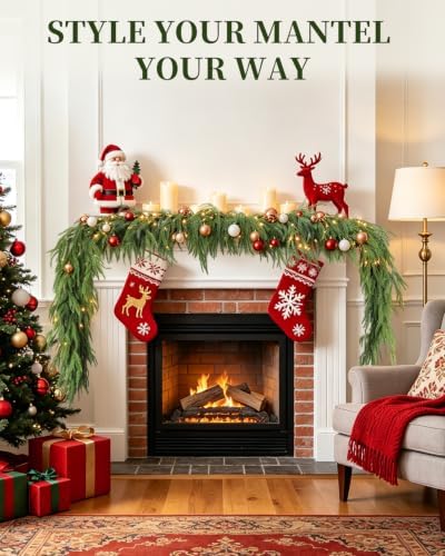 6 FT Norfolk Pine Garland, Real Touch Christmas Greenery Decor - Image 4