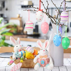 Halfchet Easter Tree Ornaments Decorations Topper Bow Star Ribbon Ball Tree Picks Hanging Ornaments for Easter Party - Image 4