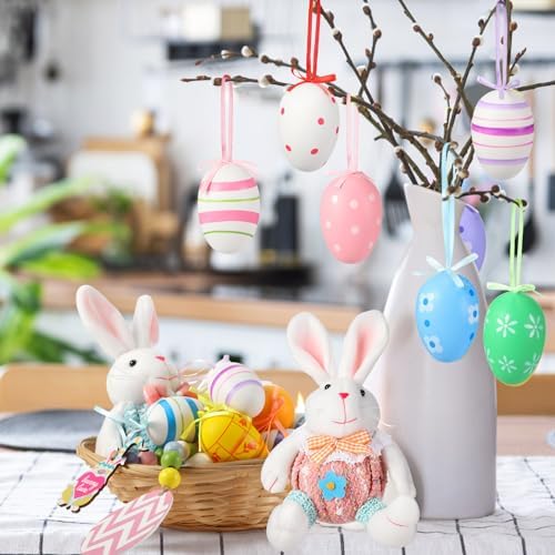 Halfchet Easter Tree Ornaments Decorations Topper Bow Star Ribbon Ball Tree Picks Hanging Ornaments for Easter Party - Image 4