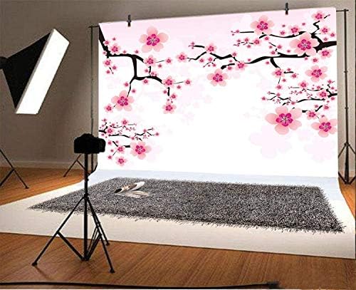 Leyiyi Romantic Cherry Blossoms Backdrop 10x8ft Photography Background Valentine's Day Decoration Soft Pink Love Theme Wedding Party Kids Girls Boys Adults Love Photo Booth Video Props by Leyiyi