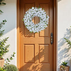 LOKEISNA Spring Wreath White Forsythia Door Wreath, 24 Inch Summer Wreaths for Front Door Outside, Artificial Handmade Forsythia Flower Wreath for Front Door Window Wall Indoor Outdoor Décor Gift - Image 7