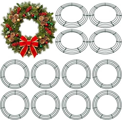 Thealyn 12 Pack 14" Metal Wreath Frame, Wire Wreath Rings for Wreath Making by ThealynGardens