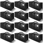 VELVETSURE 12 Pack Heavy Duty Extra Large Moving Bags W/Backpack Straps - Strong Handles & Zippers, Storage Totes For Space Saving, Fold Flat, Alternative to Moving Box and Storage Bin, Black by VELVETSURE