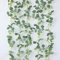 mizii 5 Packs 340" Artificial Vines Eucalyptus Garland Fake Vine with Silk Leaves Green Garland Faux Hanging Plants Greenery Decoration for Room Table Centerpieces Wedding Decor (Eucalyptus) by Mizii