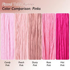 12 Pack Dusty Pink Cheesecloth Table Runner 120 Inch Boho Wedding Decor - Image 4