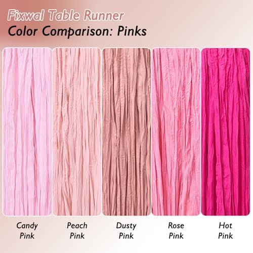 8 Pack Dusty Pink Cheesecloth Table Runner 120 Inch Boho Wedding Decor - Image 4