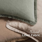 MIULEE Boho Natural Linen Fringe Decorative Euro Throw Pillow Covers 22x22 - Image 4