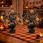 2Pack Lighted Halloween Table Tree, Halloween Pumpkin Decorations for Home - Image 3