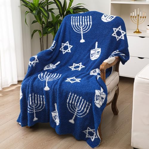 Remagr 50x60 Inch Hanukkah Throw Blanket Microfiber Menorah Jewish Decor by Remagr