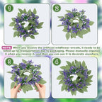 8 Pack Lavender Candle Ring Wreaths, Mini Wreath for Pillar Candle - Image 3