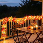 Fall Garland with Lights 9.1Ft Large Leaf Fall Decor Halloween Decorations - Image 6