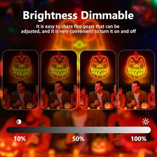 Pumpkin Neon Sign for Wall Decor, Spooky Pumpkin LED Wall Light, Fall Decor for Bedroom – USB Powered Dimmable Accent for Kids’ Room, Game Room, Bar, Halloween Party, Seasonal Holiday Gift - Image 7