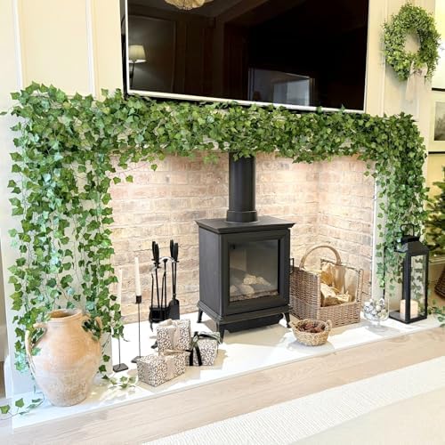 CQURE 120Pack 840Ft Artificial Ivy Fake Vines,Ivy Garland Greenery Garland Fake Hanging Plants Vines Aesthetic Green Leaves for Bedroom Wedding Party Garden Wall Room Decor - Image 4