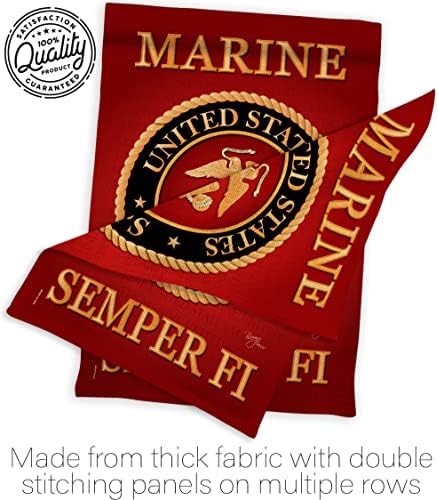 Marine Corps Burlap Garden Flag - Set with Stand Armed Forces USMC Semper Fi United State American Military Veteran Retire Official - House Banner Small Yard Gift Double-Sided Made In USA , Garden Flag 13"x 18.5" - Image 7