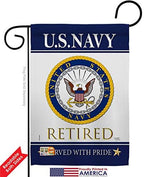 US Navy Retired Garden Flag - 2pcs Pack Armed Forces USN Seabee United State American Military Veteran Retire Official - House Decoration Banner Small Yard Gift Double-Sided Made in USA 13 X 18.5 - Image 2