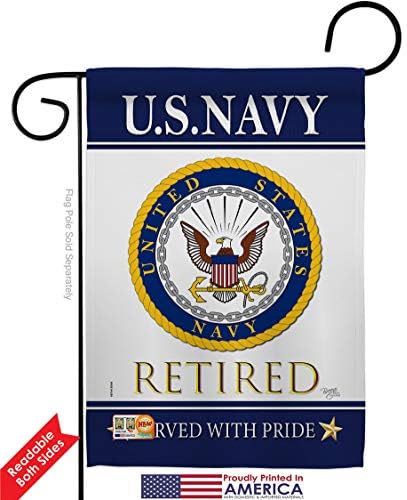 US Navy Retired Garden Flag - 2pcs Pack Armed Forces USN Seabee United State American Military Veteran Retire Official - House Decoration Banner Small Yard Gift Double-Sided Made in USA 13 X 18.5 - Image 2