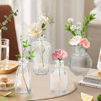 24PCS Clear Glass Bud Vases Set,Small Flower Arrangement Vase,Vintage Crystal Glass Design,Wedding,Party Decoration,Home Flower Arrangement (24) - Image 4