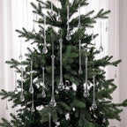 44 Pcs Clear Glass Teardrop Christmas Ornaments,7 Multiple Sizes - Image 4