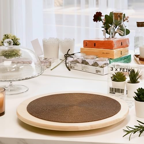 Lightnpro Handmade Beaded Placemats Set of 4 – 13 Inch Round Coffee Charger Mats | Handcrafted Artisan Table Accessories, Stylish Rustic Glam Dining Table Décor for Special Events & Gatherings - Image 3