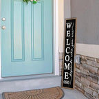 Welcome-ish Standing for Front Porch Sign 45"X9" Wood Black - Image 6