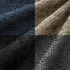 MIULEE Soft Decorative Chenille Pillow Covers Navy Grey 18x18 Pack of 4 - Image 2