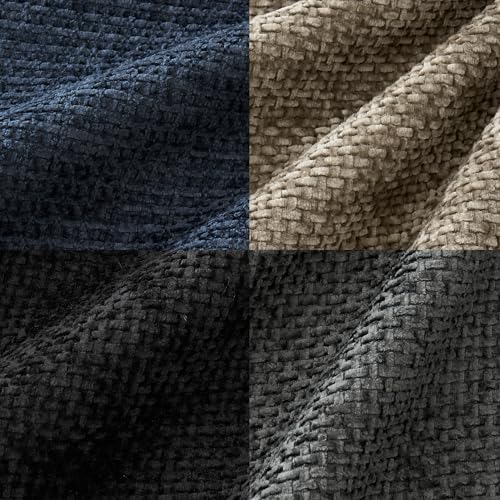 MIULEE Soft Decorative Chenille Pillow Covers Navy Grey 20x20 Pack of 4 - Image 2