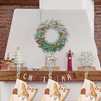 JUSTOTRY Christmas Stocking Holders for Mantle Set of 3 Tree and Snowflakes and Deer with Non-Skid Silver Stockings Holders for Fireplace Home Decor Durable and Sturdy Holiday Decorative Stand - Image 5