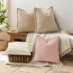 decorUhome Fall Corduroy Light Brown Throw Pillow Covers 26x26 Set of 2 - Image 6