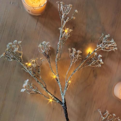 Hairui Lighted Baby Breath Flower Garland Battery Operated with Timer 48L Warm White LED 6FT, Artificial Gypsophila Vine Lights for Thanksgiving Christmas Decor Indoor Outdoor Use - Image 2