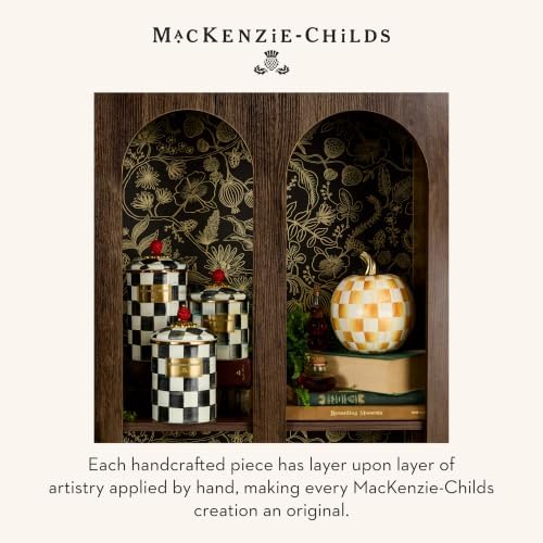 MACKENZIE-CHILDS Resin Pumpkin, Small, Golden-Yellow-and-White Amber Check - Image 6