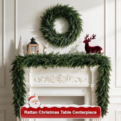 2Pcs 12FT Christmas Cedar Garland,Real Touch Greenery Christmas Decorations - Image 3