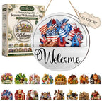 Interchangeable Welcome Sign, 12-Inch Front Door Decor with 16 Inserts by Unknown