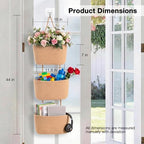 ICERZCZ Hanging Baskets for Organizing, Over the Door Decorative Storage Organizer, Nursery Decor Organization, 3-Tier Wall Basket for Entryway Playroom Bathroom Closet, Khaki - Image 3