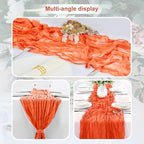 10 Pack Orange Cheesecloth Table Runner 35x120 Inch 10Ft Rustic Gauze Cheese Cloth Table Runner Sheer Cheesecloth Table Runners for Wedding Party Bridal Shower Decoration - Image 6