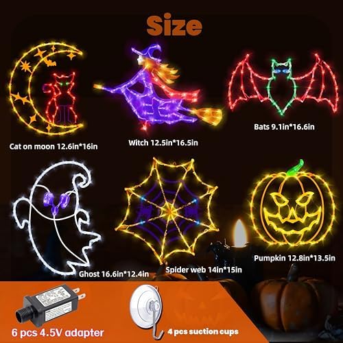 TRWYMZ Halloween Decorations - 16" Halloween Window Silhouette Lights - Image 2