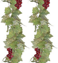 2PCS Artificial Grape Vines with Fruits, Greenery Leaf Garland Plant, 6.56Ft Fake Grapes Leaves for Indoor Outdoor Home Decoration Wedding Party Photo Wall Display by ArtificialPlants