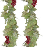 2PCS Artificial Grape Vines with Fruits, Greenery Leaf Garland Plant, 6.56Ft Fake Grapes Leaves for Indoor Outdoor Home Decoration Wedding Party Photo Wall Display by ArtificialPlants