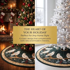 Christmas Tree Skirt Vintage Quilted Applique 36/48/72 Inch Holiday Decor (Green,Large) - Image 5