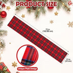 HunnmingRe 1 Pcs Christmas Tartan Plaid Table Runner 13 x 72, Red - Image 2