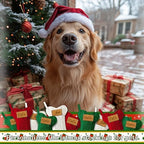 Personalized Dog Christmas Stockings, Custom Name Engraved Christmas Stockings 5 Pack, 16.9” Large Xmas Stocking for Dogs Cats Pets, Bone Shape Fireplace Hanging Holiday Xmas Party Decoration - Image 7