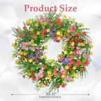 20" Spring Summer Wreath for Front Door Outside - Boxwood Greenery Wreath - Image 6