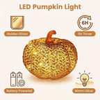 Fall Decorations for Home,Mercury Glass Pumpkin Lights with Timer(Orange) - Image 4
