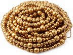Zeyune 1 Pcs 66 Feet Christmas Beads Garland, Gold by Zeyune