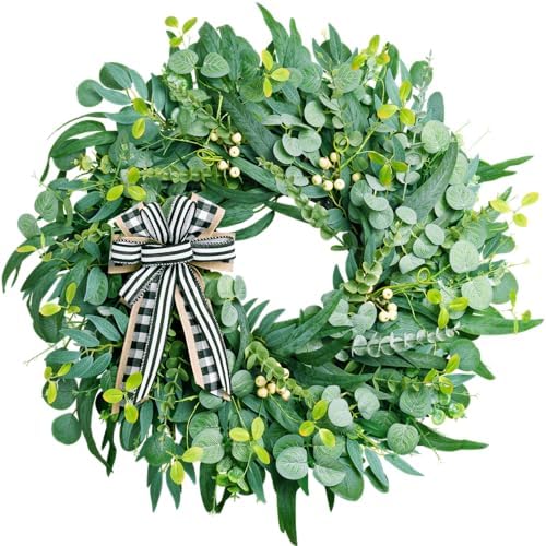 WREATHOME 26'' Large Eucalyptus Wreath for Front Door All Season by WREATHOME